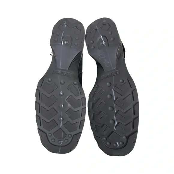 Aquatalia black suede, Lace Up, lug sole booties Moto Combat bouclé lined - Picture 12 of 12